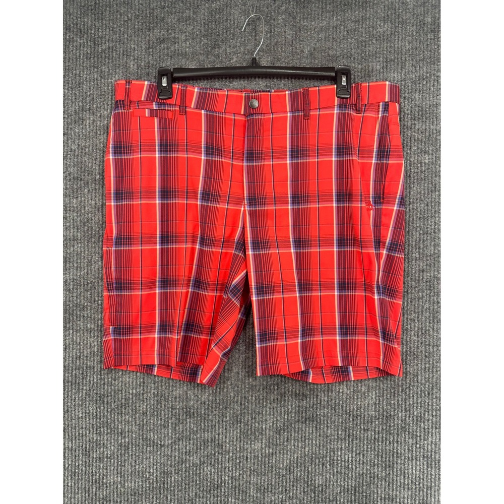Original Penguin Golf Shorts Mens 40 Red Plaid Excellent Stretch Plaid Logo